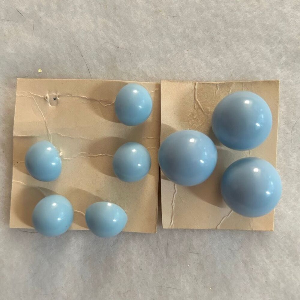 Vintage Baby Blue Dome Buttons